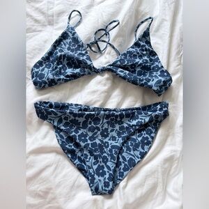 Skatie Blue Floral Bikini S